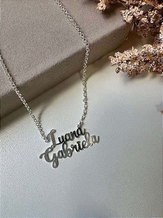 Colar personalizado nome composto fonte baby