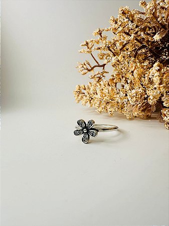 Anel inspiração Pandora flor bem-me-quer