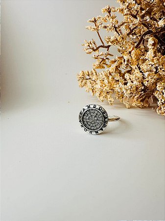 Anel inspiração Pandora circulo cravejado