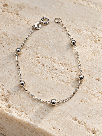 Pulseira infantil cartier com 5 bolas bolas