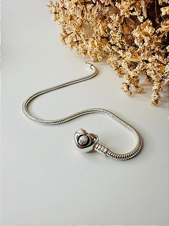 Pulseira berloque inspiração Pandora coração símbolo