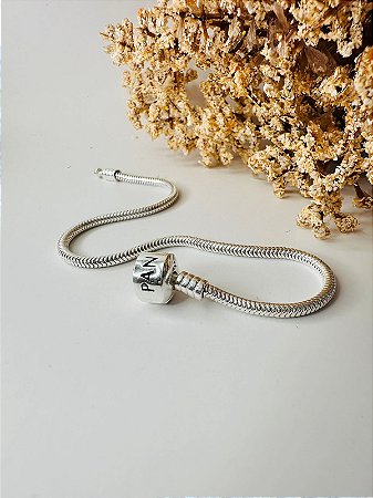 Pulseira berloque inspiração Pandora tambor liso