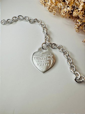 Pulseira inspiração Tiffany elos coração G