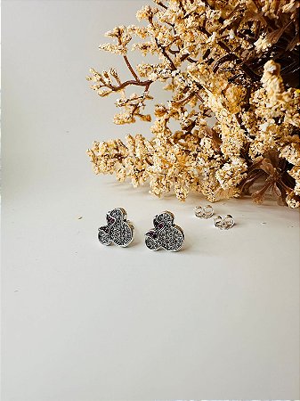 Brinco inspiração Pandora Minnie cravejada
