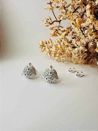 Brinco inspiração Cartier pantera