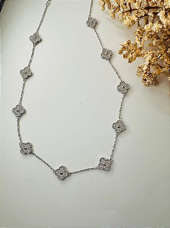 Chocker inspiração trevo cravejado luxo