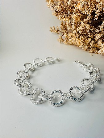 Pulseira filigrana elos redondos