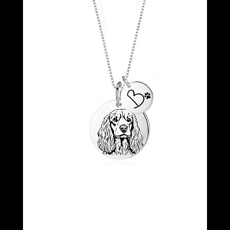 Colar personalizado patuá medalha dog com inicial