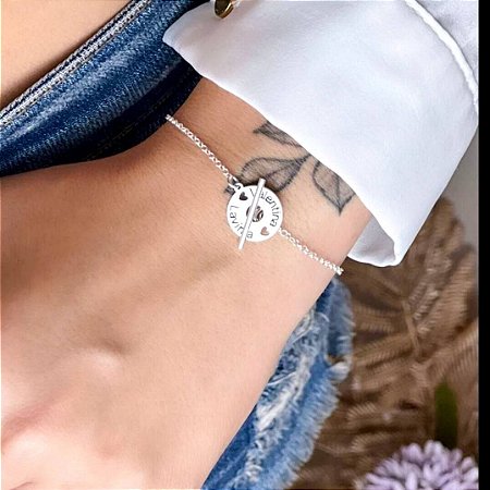 Pulseira personalizada elo português círculo