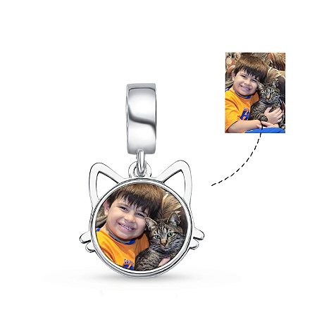 Berloque personalizado com foto colorida gatinho