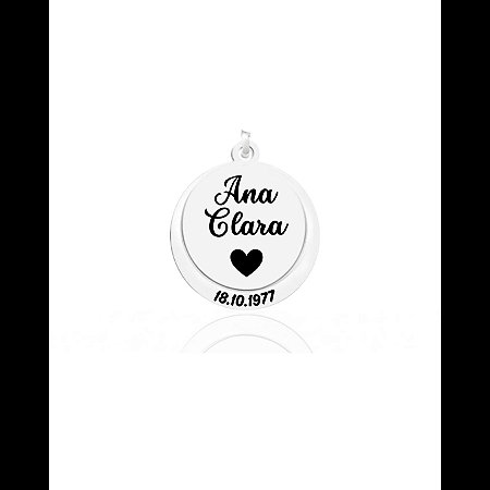 Pingente personalizado 2 medalhas