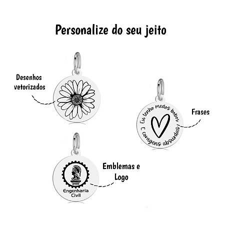 Pingente personalizado medalha logo