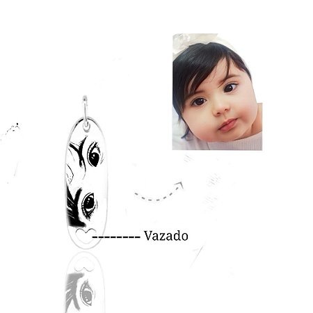 Pingente personalizado olhar oval com coração vazado