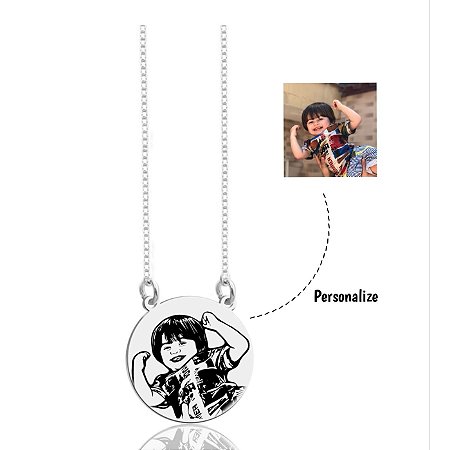 Colar personalizado redondo com foto