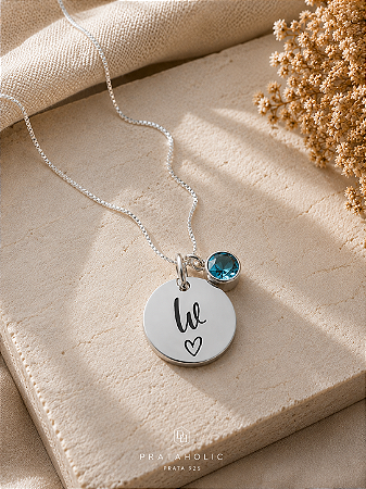 Colar personalizado nome com ponto de luz