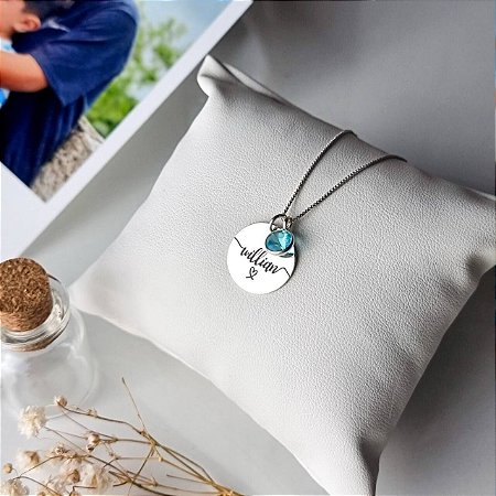 Colar personalizado nome com ponto de luz