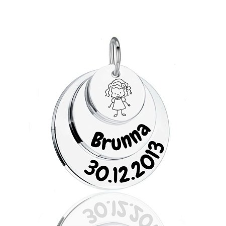 Pingente personalizado 3 medalhas criança