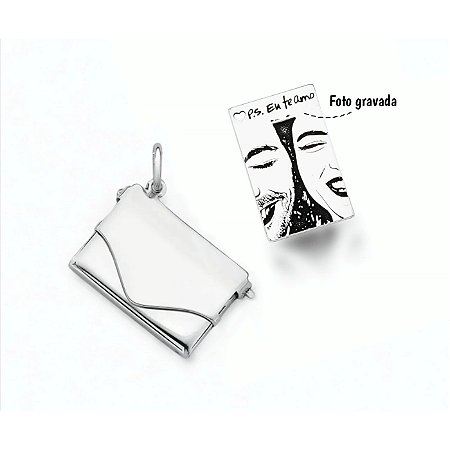 Pingente personalizado relicário cartinha