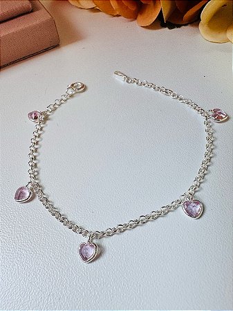 Pulseira infantil ponto de luz coração