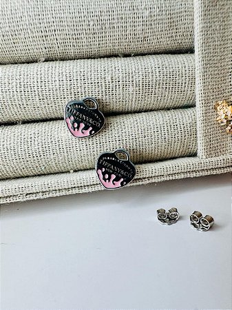 Brinco inspiração Tiffany splash rosa