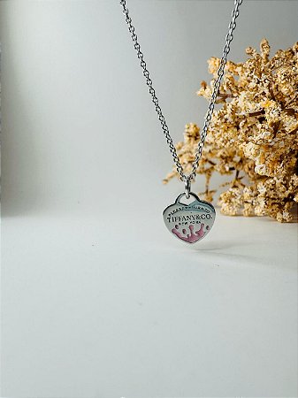 Colar inspiração Tiffany splash rosa