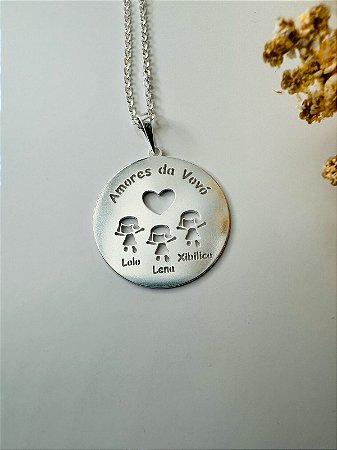 Pingente personalizado mandala família