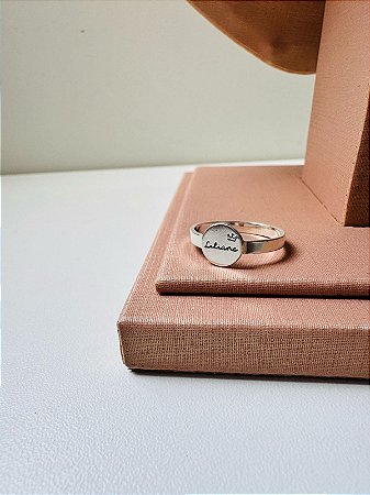 Anel personalizado chapinha redondo com nome