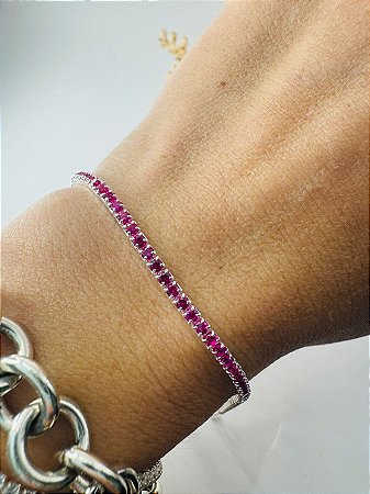 Pulseira Riviera rosa 2mm