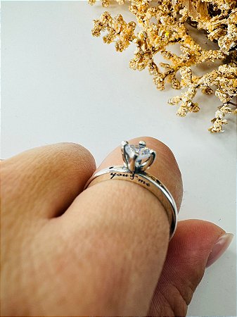 Anel inspiração Pandora You and Me cristal