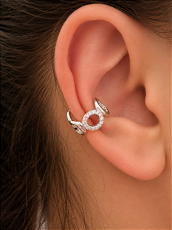 Brinco piercing fake círculos vazado