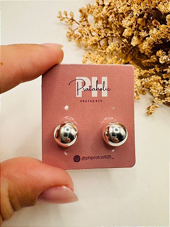 Brinco bola prata 10mm