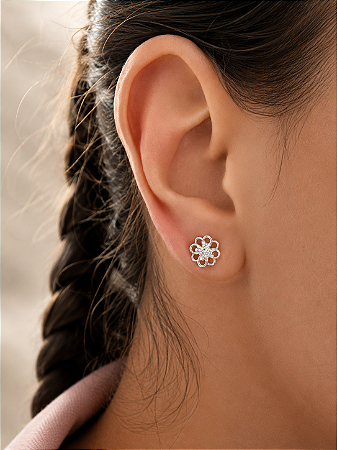 Brinco flor cristal