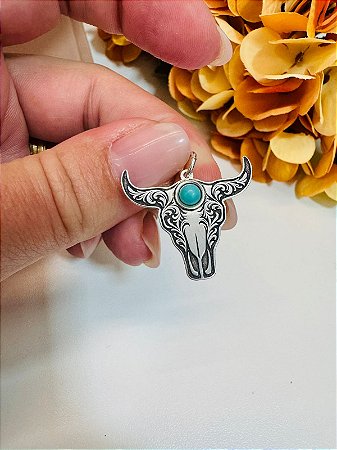 Pingente country cabeça de búfalo