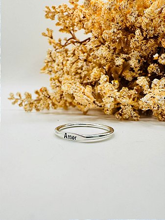 Anel personalizado reto achatado