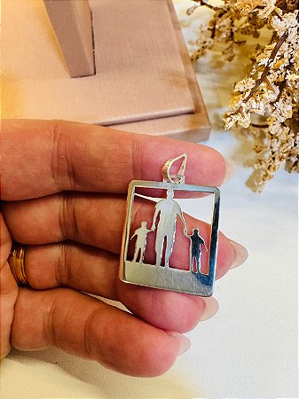 Pingente pai e 2 filhos