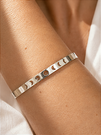 Bracelete rígido regulável fases da lua