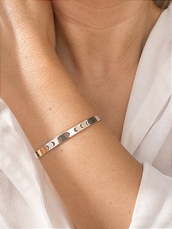 Bracelete rígido regulável fases da lua