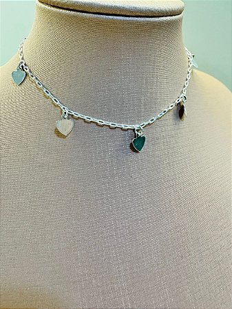 Tornozeleira corações chapa pendurados