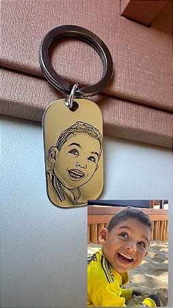 Chaveiro personalizado retangular com foto arredondado