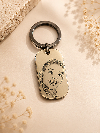 Chaveiro personalizado retangular com foto arredondado