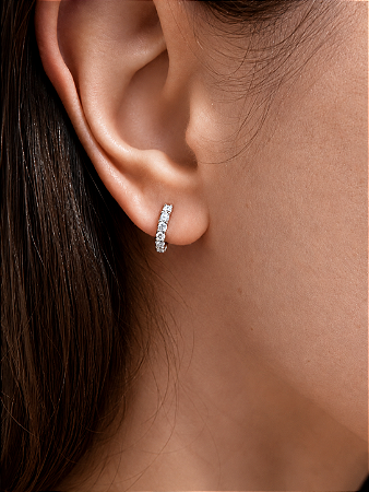 Brinco argola Moissanite