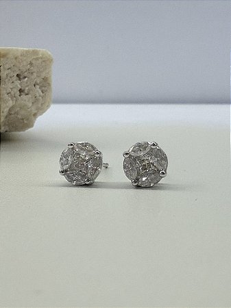 Brinco Moissanite facetado cristal 3,3mm