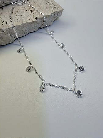 Chocker zircônias cristal