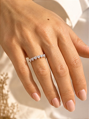 Anel aparador Moissanite 6 corações