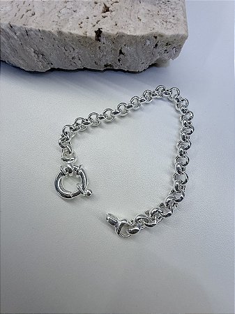 Pulseira elo português 6,7mm - fecho bóia
