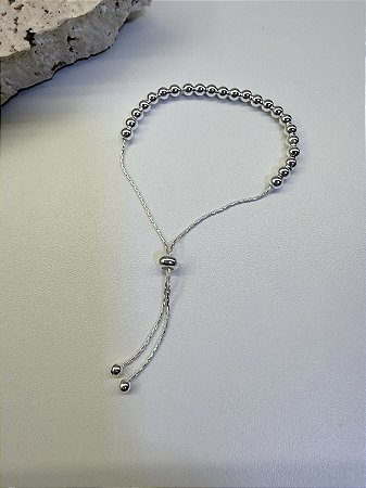 Pulseira gravatinha regulável bolinha 5mm