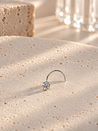 Piercing nariz ponto de luz cristal redondo 2,7mm