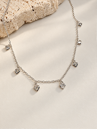 Chocker zircônias coração cristal