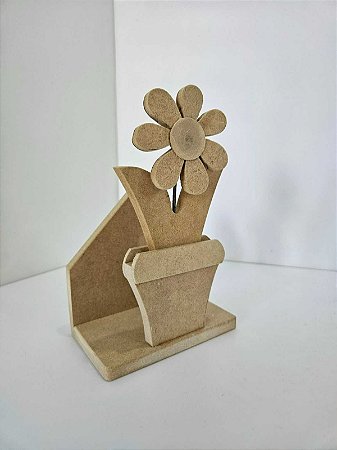Porta Guardanapo Flor em MDF 17x11x10cm
