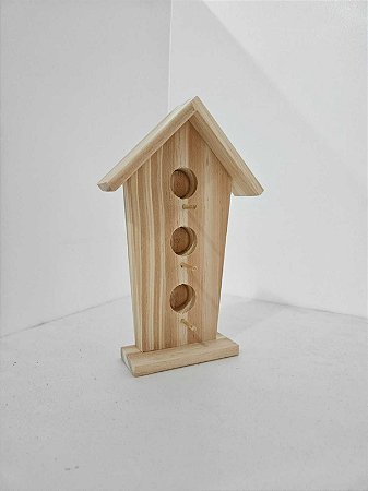 Casinha em Pinus 3 Ninhos 22x13x4cm